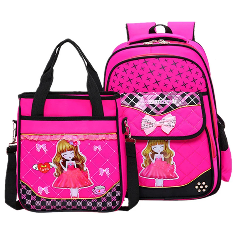 Cartoon print princess school bags for girls Orthopedic backpack Children schoolbag waterproof travel backpacks mochila escolar