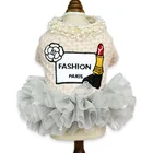 Одежда для собак, платье для маленьких собак, элегантная юбка-пачка, роскошное вечернее шерстяное платье принцессы с жемчужным Кружевом для щенка