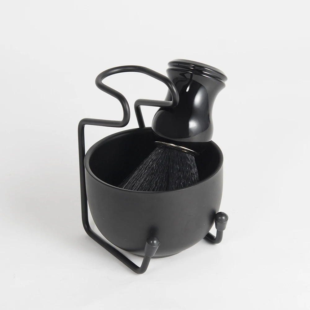 

Men Shaving Brush Set Alloy Facial Foam Bowl Men Beard Shaving Stand Moustache Cleaner Rack Shaving Cup Men Styling Accessories