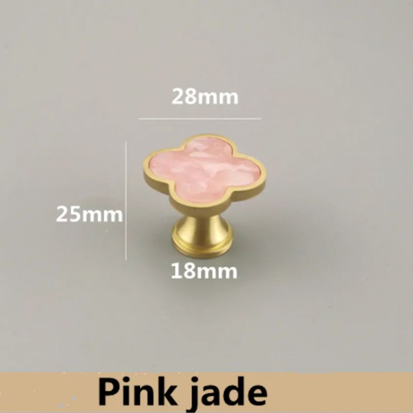 

Pure copper plum blossom single hole furniture hardware knob Shell crystal marble drawer shoe cabinet cupboard dresser handle