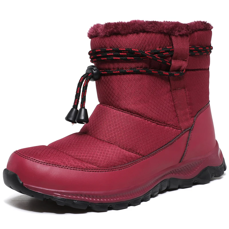 

2022 High Quality Women Snow Boots Keep Warm Plush Winter Boots Non-slip Ankle Boots Women Outdoor Hiking Boots Large Size 42