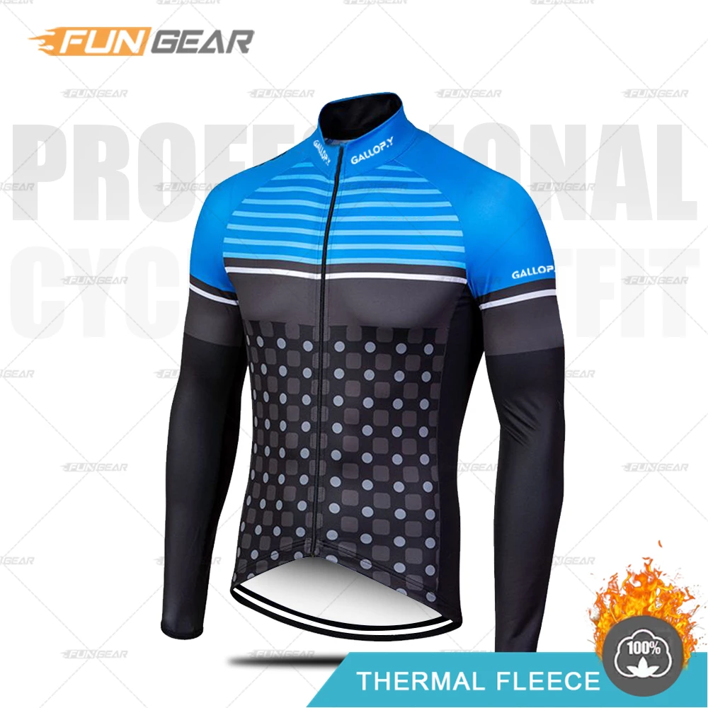 JERSEYS GALLOP. Y Профессиональный командный комплект из Джерси, зимняя одежда для велоспорта, Мужская Униформа с длинным рукавом, комбинезон, комплект, теплая флисовая одежда, сохраняющая тепло - Цвет: JERSEYS