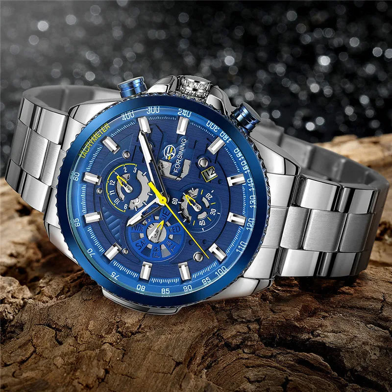 FORSINING автоматические механические мужские наручные часы военные спортивные