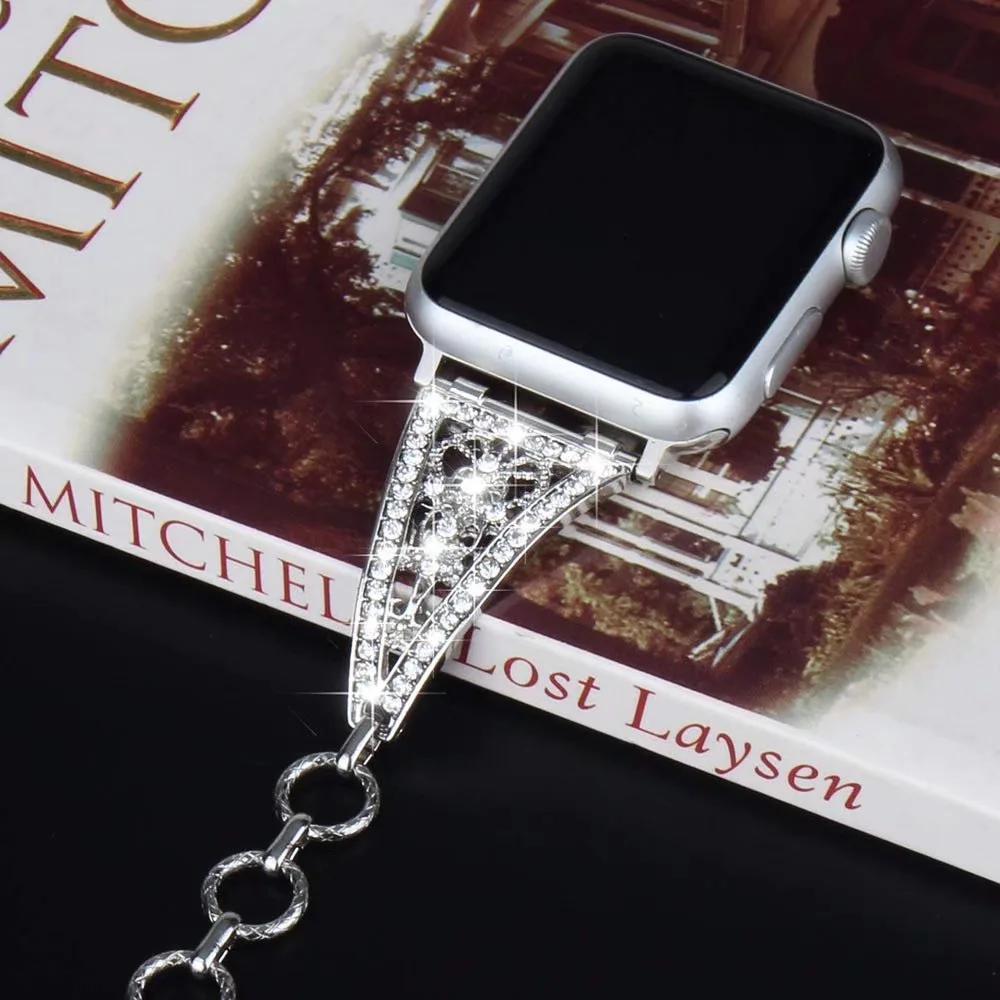 Luxury Diamond Women Bracelet for Apple Watch Band Series 8 7 6 SE 5 4 3 Metal Strap Ultra 49mm 41mm 45mm 40mm 44mm Chain Belt