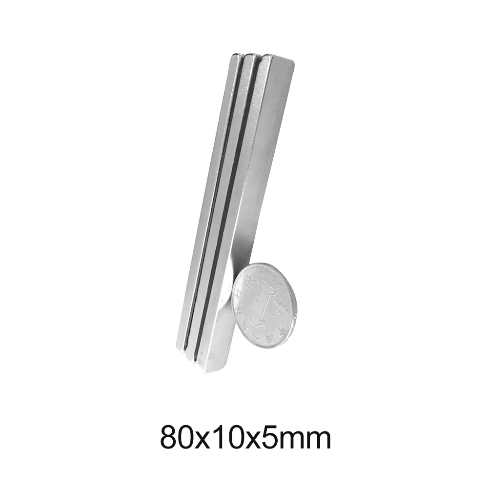 

1~15PCS 80x10x5 Super Strip N35 Big sheet Magnets 80x10x5mm Neodymium Magnet 80mmX10mm Permanent NdFeB Strong Magnets 80*10*5 mm