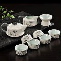 tea pot ceramic kungfu tea set snow kungfu tea set