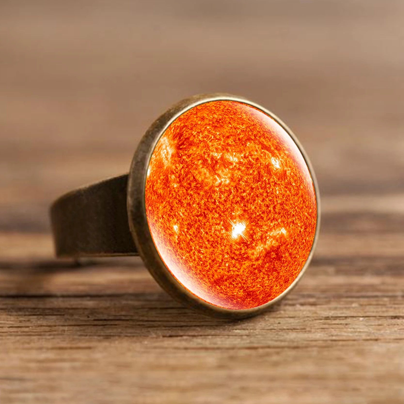 Женское кольцо с кабошонами на солнечной системе регулируемое палец для женщин и