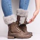 1 пара, новинка 2022, высококачественные женские Зимние гетры, вязаные крючком носки с меховой отделкой, верхние манжеты