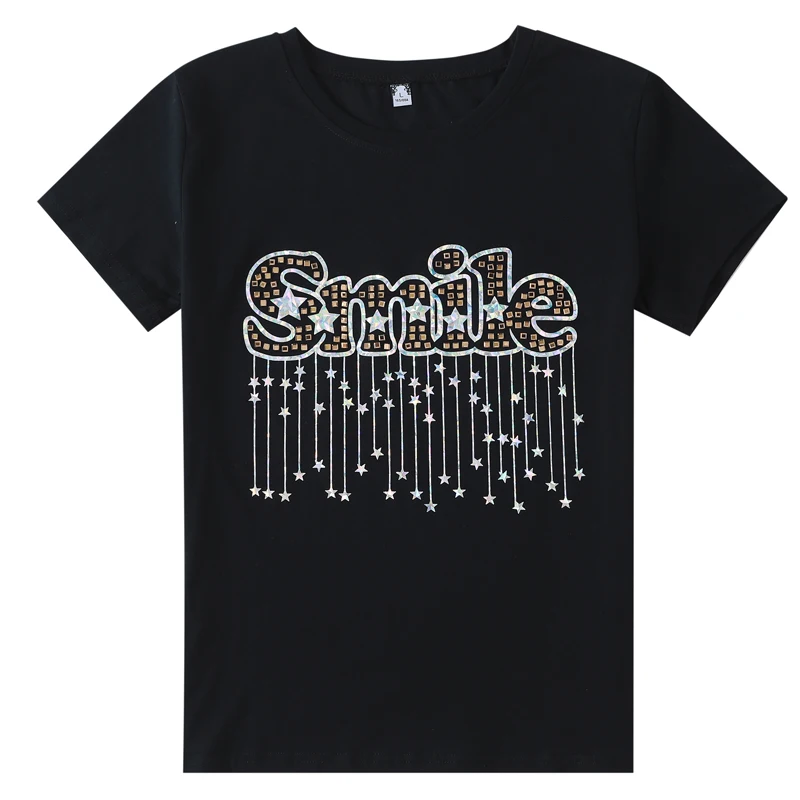 

New 2021 Summer T Shirt Female Cotton Women Letter TShirt Short Sleeve O Neck Casual Fashion Classic Chic Female Tops Tee Cotton