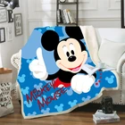 Флисовое одеяло с 3D принтом Микки Маус, дорожное одеяло для подростков, взрослых, мальчиков и детей, кровати