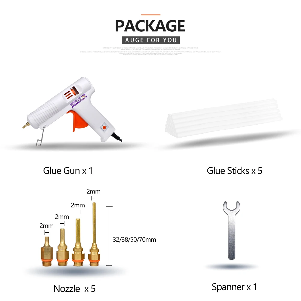 Gun-Nozzle4PCS 150 Вт 100 Вт штепсельная вилка ЕС термоплавкий клеевой пистолет Профессиональный высокотемпературный Регулируемый инструмент для ремонта трансплантата электрический тепловой пистолет DIY термоинструмент - Цвет: Gun-Nozzle4PCS
