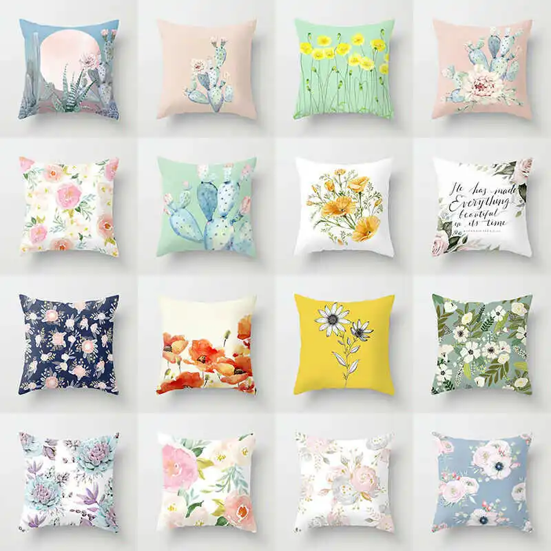 

Flower Rustic Throw Pillow Case Polytster Car SofaBed Cushion Cover HomeDecor