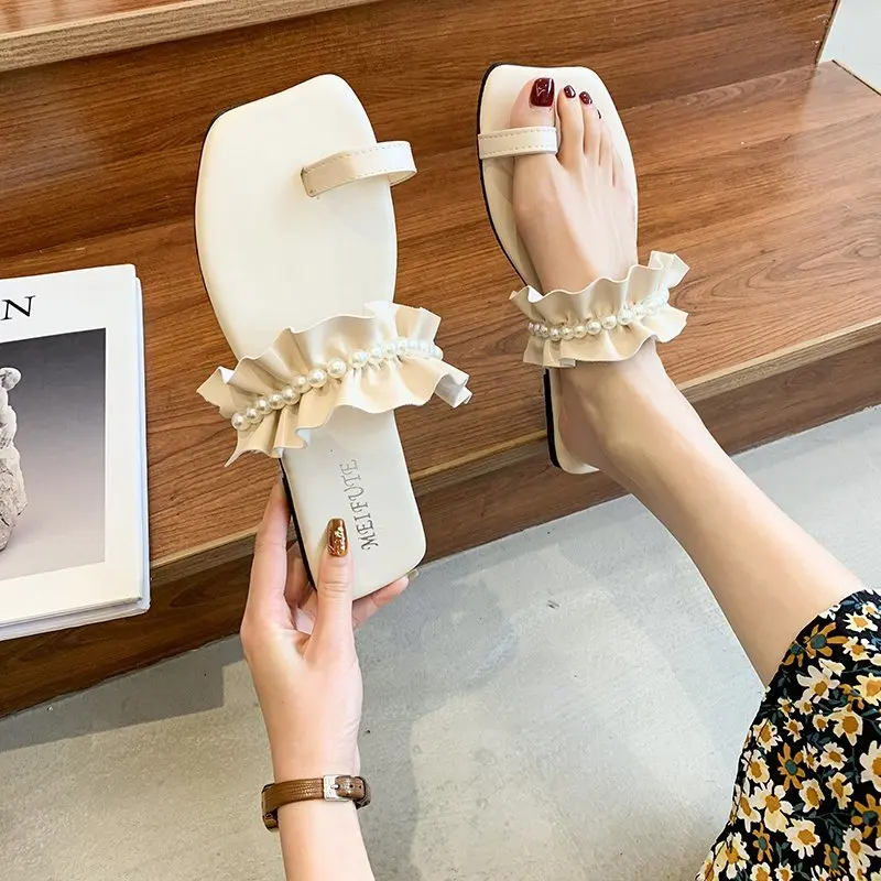 

Shoes Woman's Slippers Loafers Shale Female Beach Rubber Flip Flops Slides Fashion 2021 Flat Sabot Hawaiian Luxury Basic PU