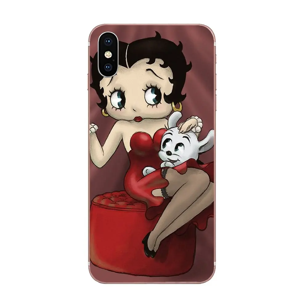 For Apple iPhone 4 4S 5 5C 5S SE 6 6S 7 8 Plus X XS Max XR Soft Pattern Phone Sexy Betty Boop Best | Мобильные телефоны и