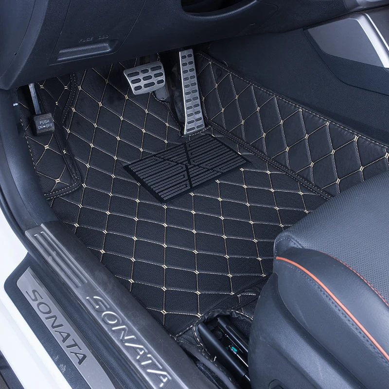 Ручная работа автомобильные коврики 5D из искусственной кожи вышивка плед на