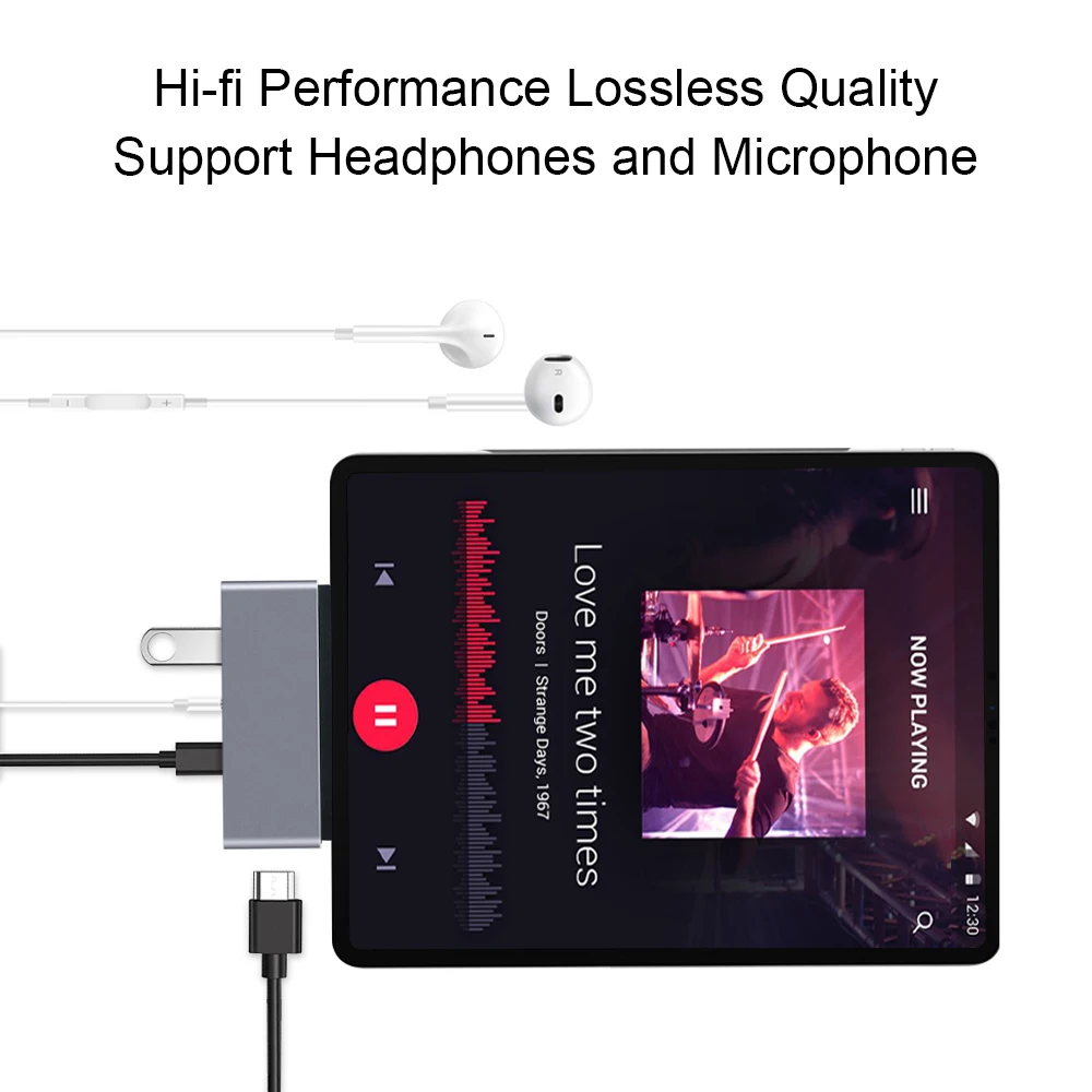 USB Type C Hub Adapter with PD Charging 4K HUB 3.0 Jack 3.5mm Headphone Port for iPad Pro Macbook Pro/Air 2018 USB-C | Компьютеры и