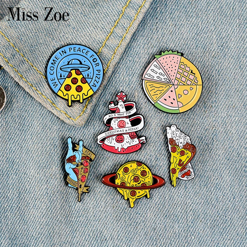 Pizza Planet эмали штырь пользовательские зомби НЛО рождественские броши в виде
