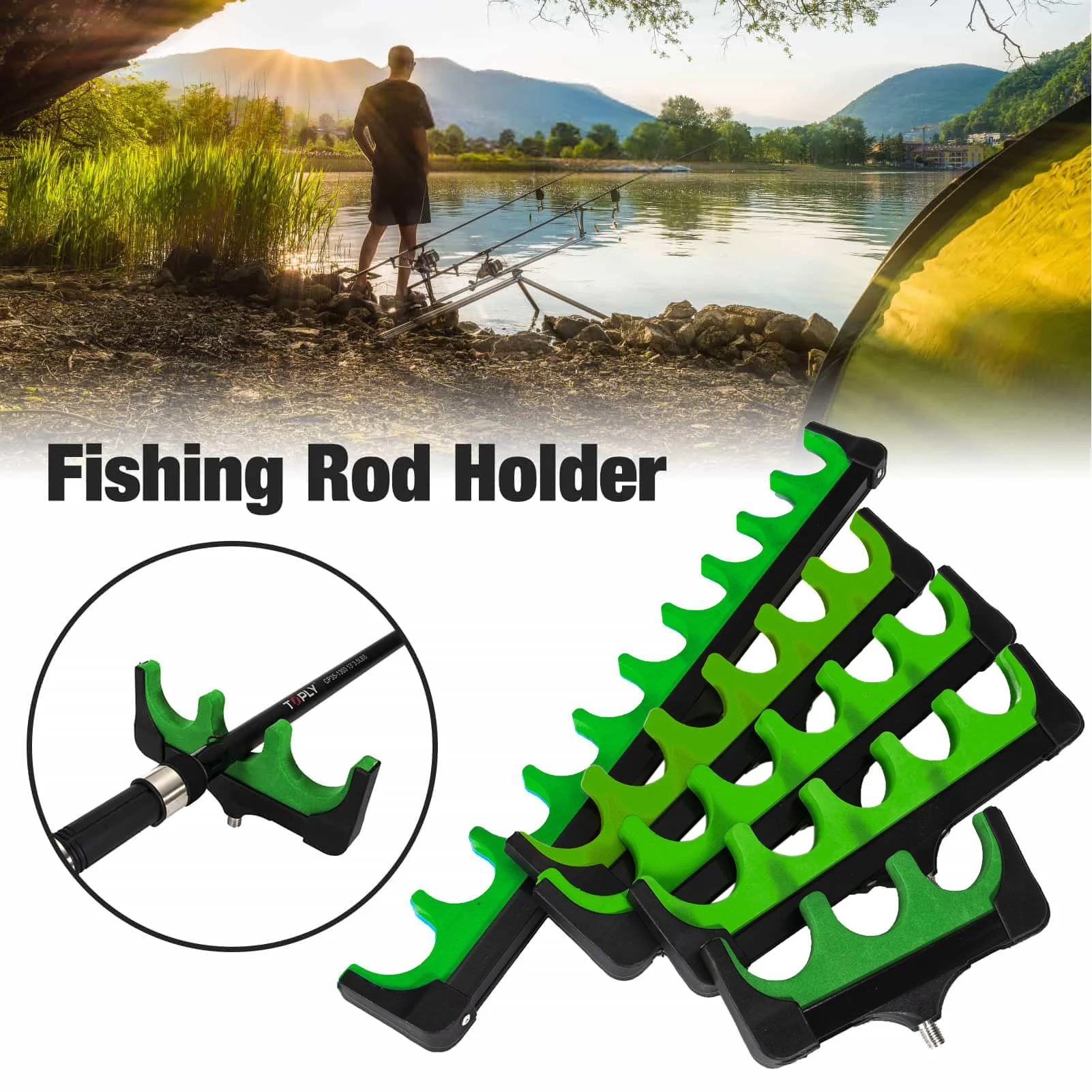 

Rod Rest Fishing Rod Rack Carp Fishing Rod Stand Holder Hard EVA Foam Top Feeder Rod Pod Freshwater Pole Fishing Accessories