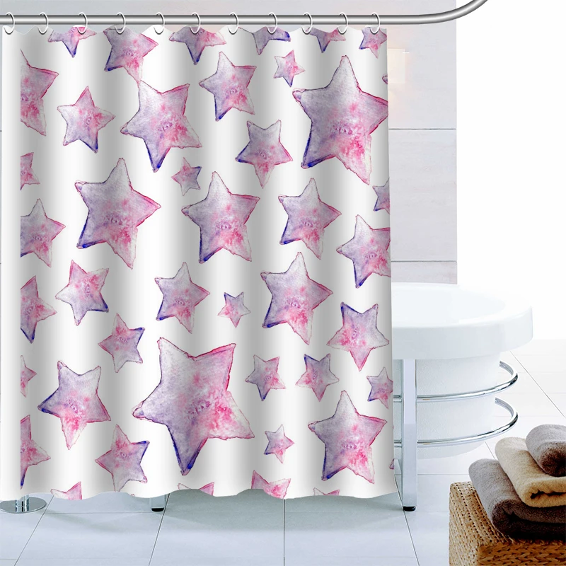 Простая Европейская водная занавеска для душа разных цветов 12 крючков ткань из