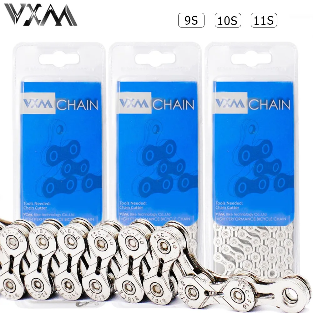 

VXM Bike Chain 9 10 11 Speed Hollow Bicycle Chains For Mountain Road Bike Chain Universally Compatible With 9/10/11 Speed Bikes