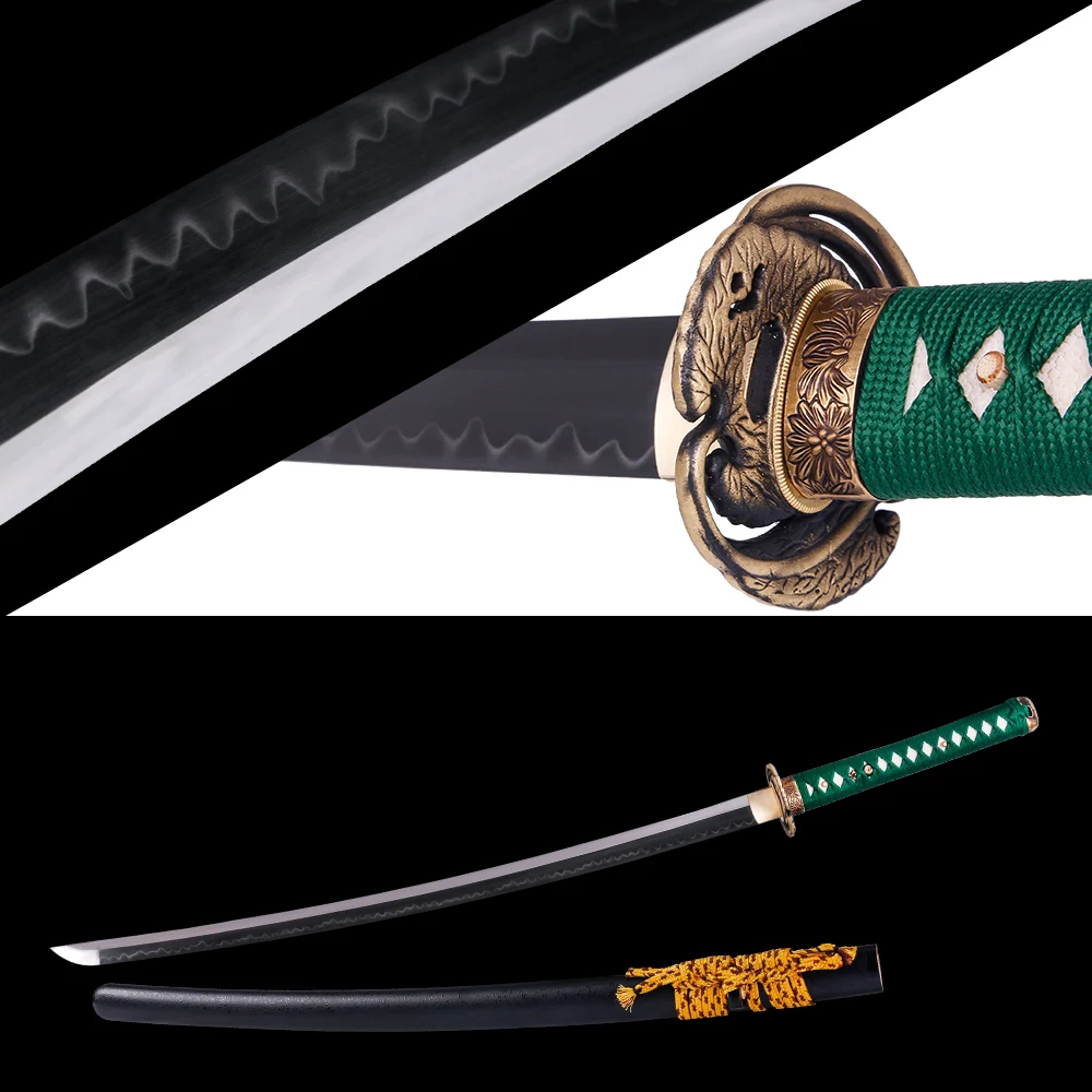 

High Quality T10 Steel Premium Green Handle Samurai Katana For Sale