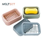 Двухслойный дренаж для мыла, поднос для мыла в ванную комнату, держатель для мыла, поднос, кухонная губка для кистей, пластиковый контейнер для мыла, органайзер для ванной комнаты