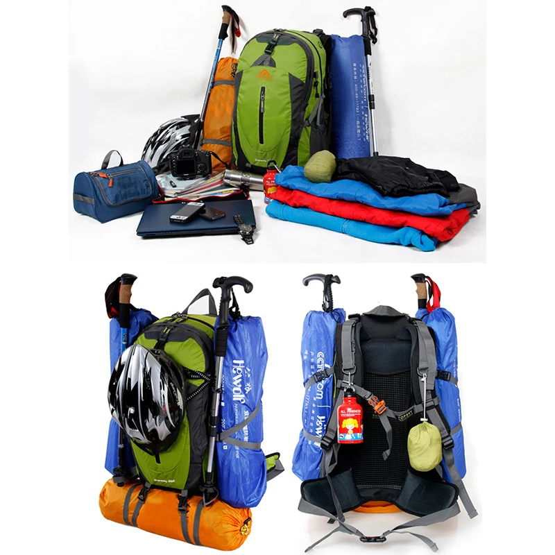 

Lightweight Packable Backpack Men Mountain Rucksack Military Hiking Bagpack Climbing Raincover Travel Haversack Bag Outdoor 38L