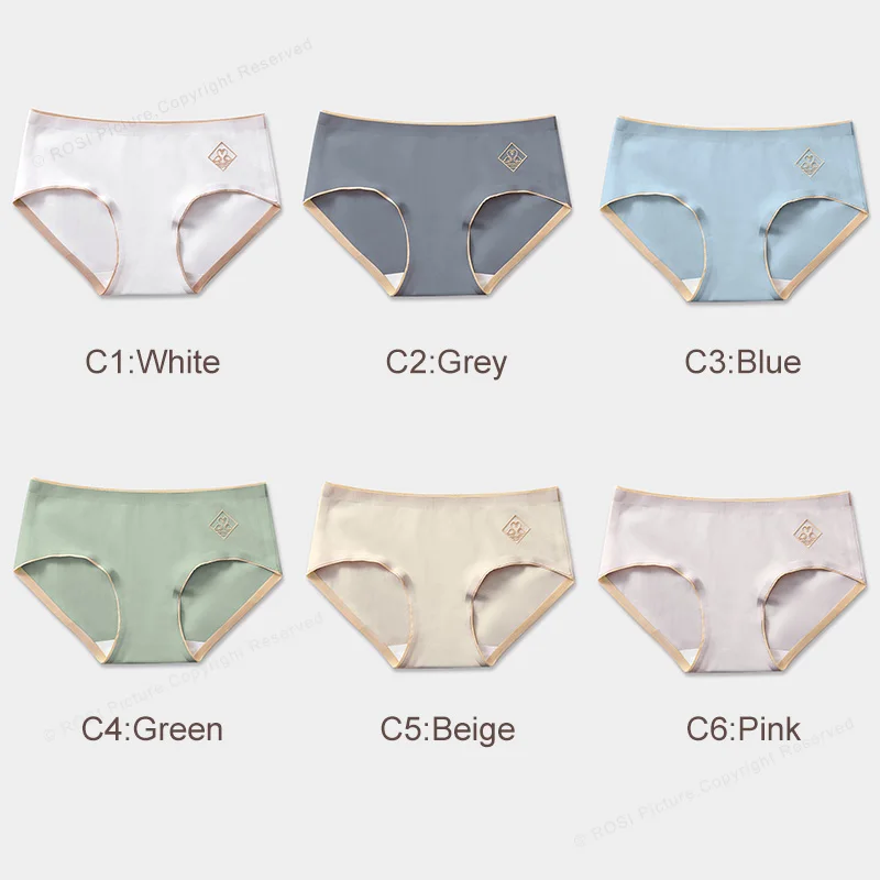 3 шт. женские хлопковые бесшовные трусики для девушек одноцветные средняя талия