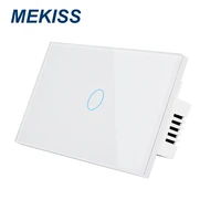 mekiss us touch switch toughened crystal glass home light switch wall sticker installation method 1gang2gang3gang ac110v 220v