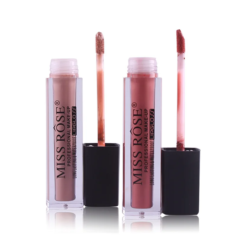 MISS ROSE 12 цветной блеск для губ квадратная трубка тупой черный чехол