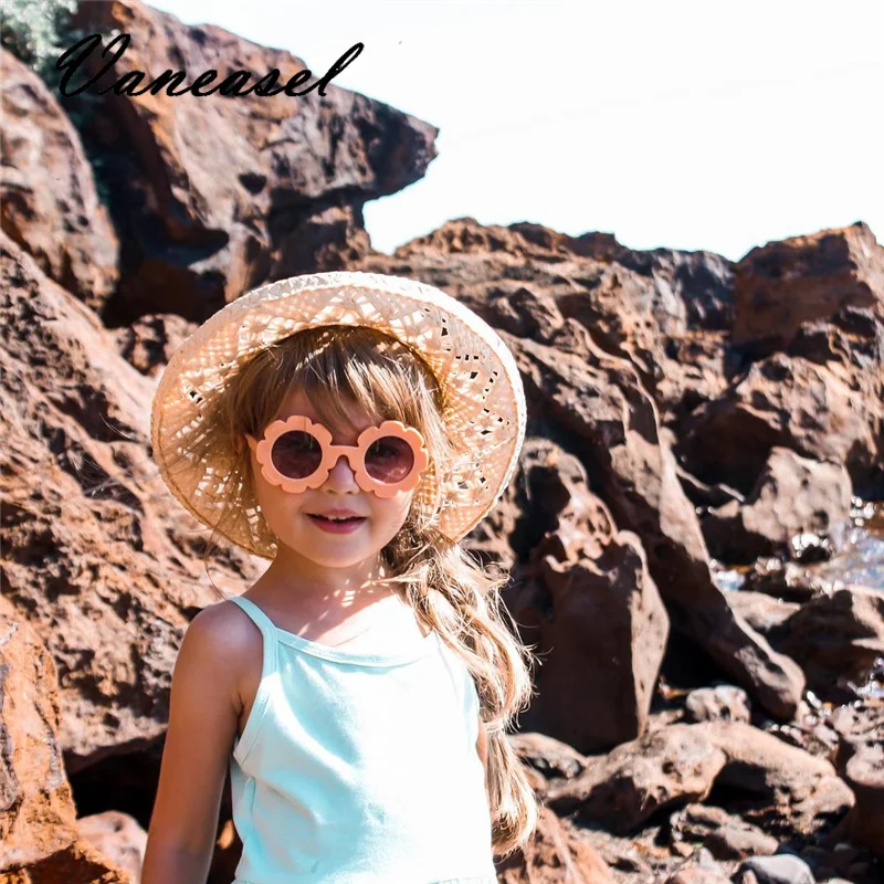 VANEASEL Защита от солнца цветок круглые милые детские солнцезащитные очки UV400 для