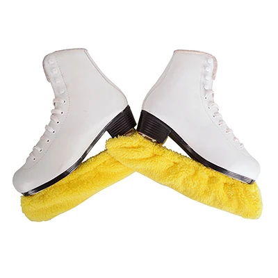 Yellow S EU28-32 1 пара, утолщенный длинный флисовый чехол для фигурного катания на коньках, эластичный защитный чехол, защита от ржавчины, поглощение воды, Размеры s m l xl XXL - Цвет: Yellow S EU28-32