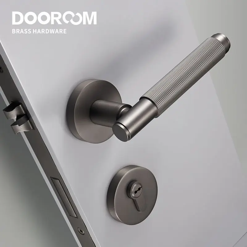 Dooroom латунный дверной замок набор Современный серый интерьер спальня ванная