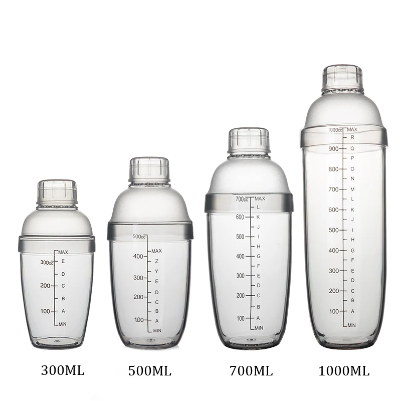 Household Plastic Cocktail Shaker 300ml/500ml/700ml/1000ml Wine Beverage Mixer Barware Bar Tools Kitchen Drink | Дом и сад
