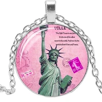 2020 fashion creative statue of liberty time glass pendant necklace men and women jewelry sweater chain