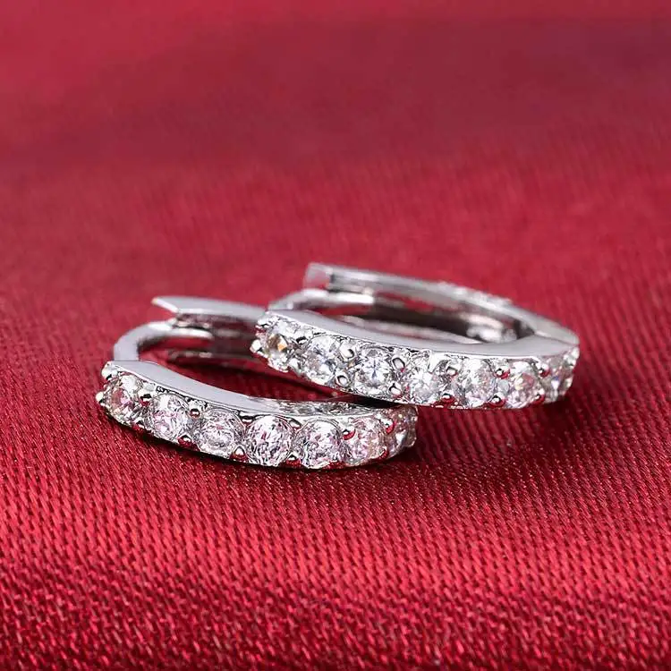 Женские серьги кольца с крючком свадебные ювелирные украшения E408 2021|sterling silver hoop