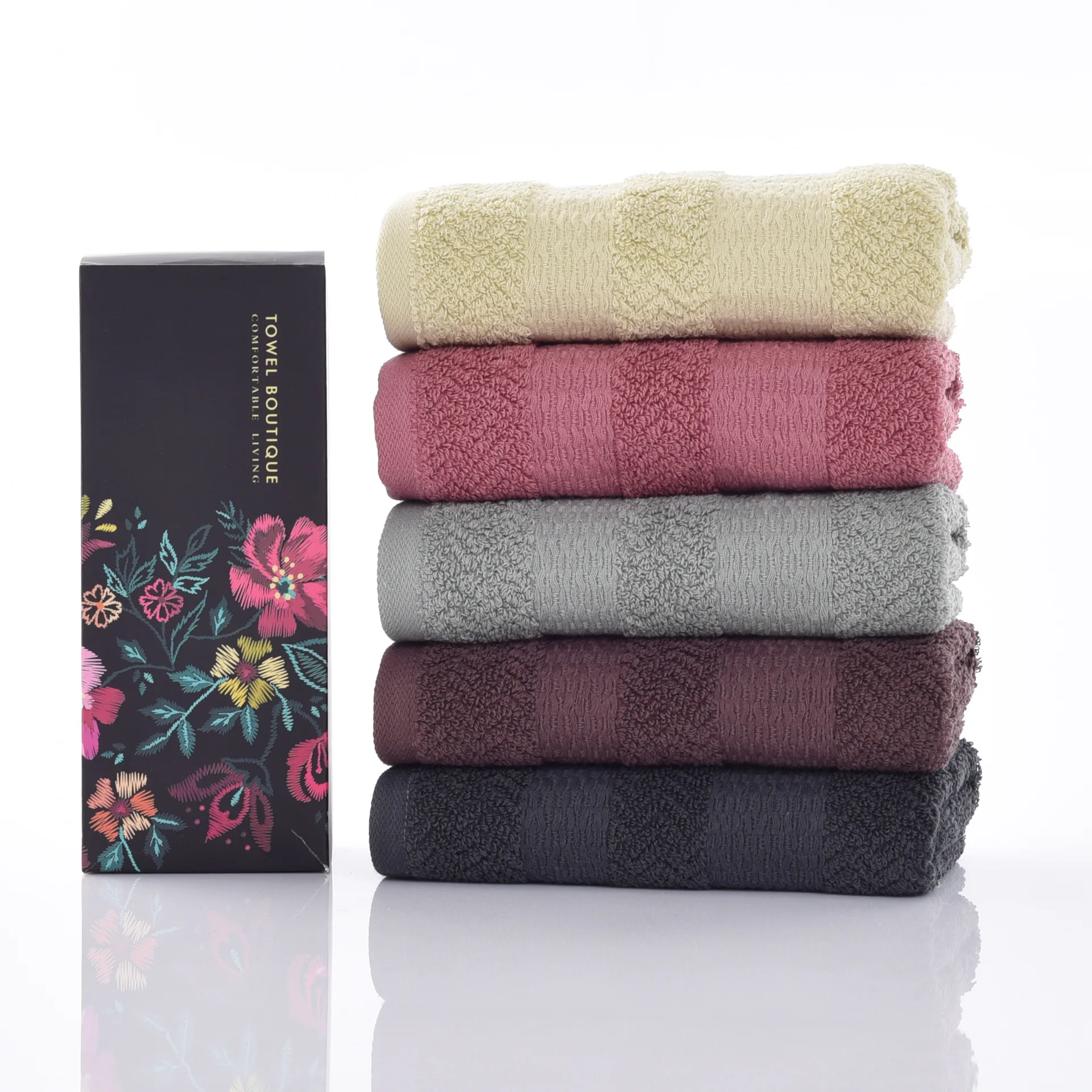 

2021 spring and autumn household towel face washing towel solid color towel