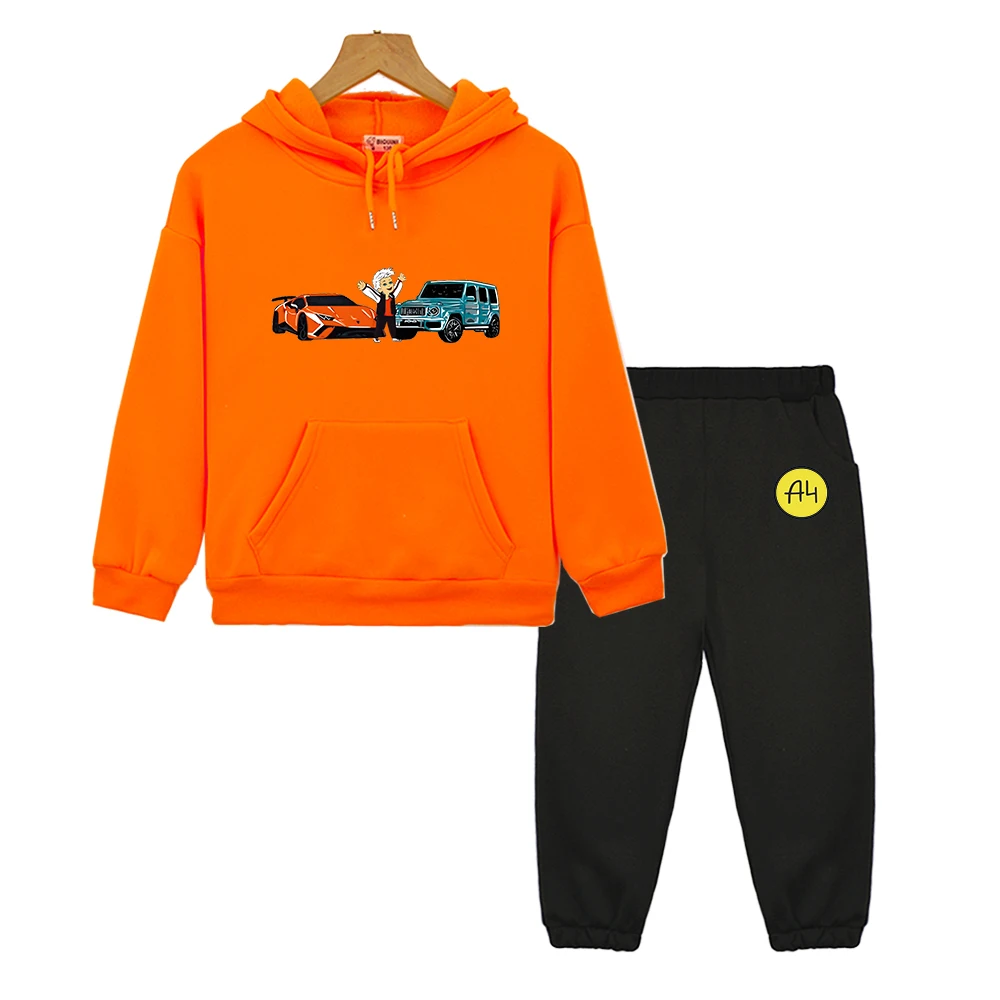 

Boy Child Set Merch A4 Gelik & Lamba Hoodie Suit Girl Autumn Children Thicked Print Sweatshirts Kid's Clothes Tops Мерч А4 Pants
