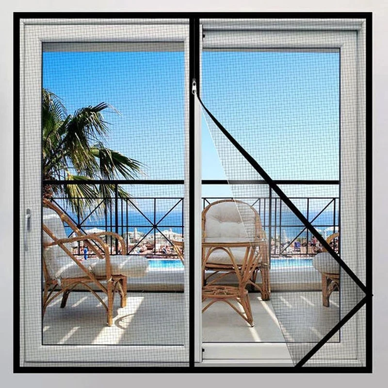 

Zipper Anti-mosquito Netting Screen Curtain Mosquito Nets Encrypted Windows Fly NetRemovable Netting Door Window Fly Mesh
