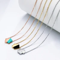 very cute flower 316l stainless steel necklace fast shipping rose goldgoldwhite color small chain necklaces jewelry