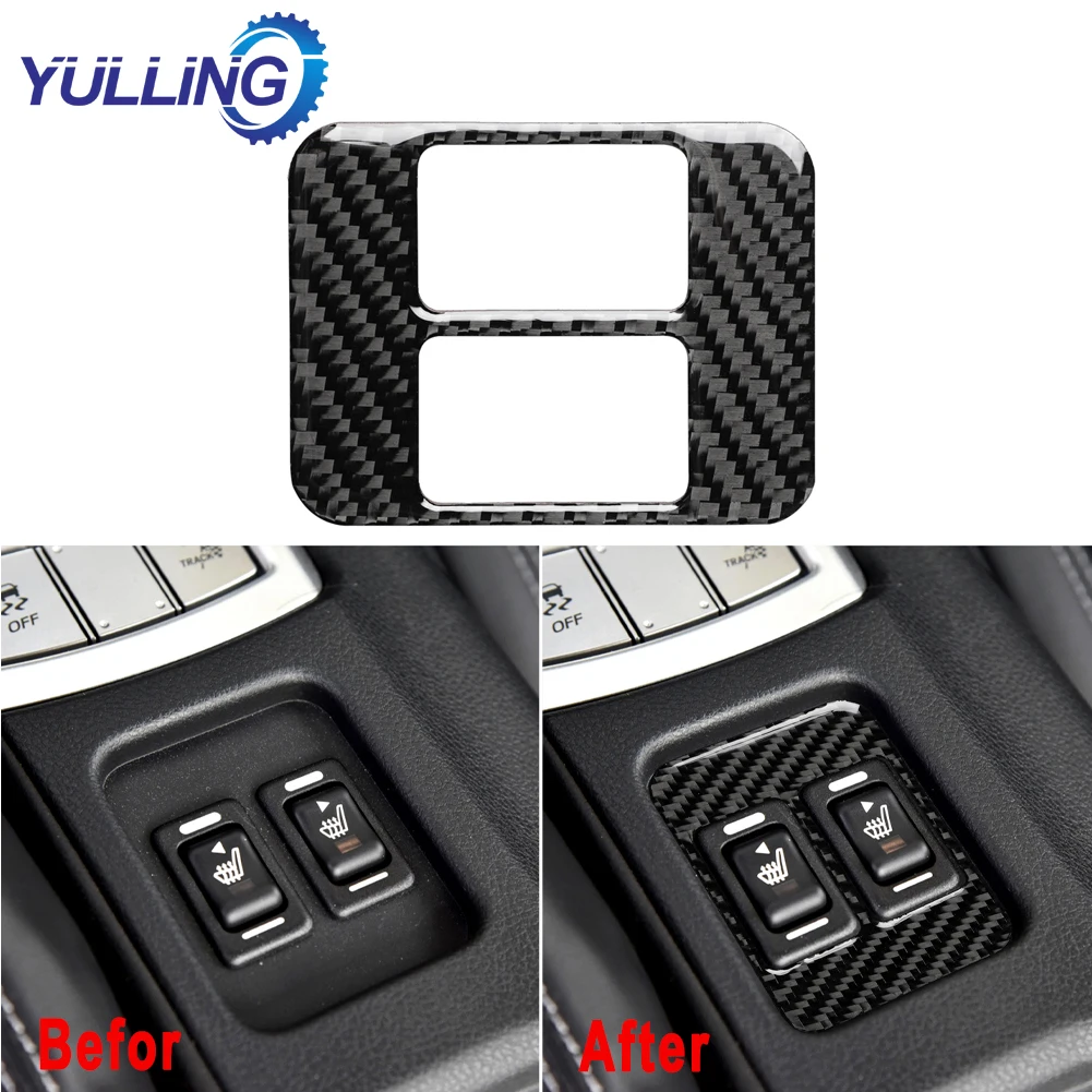 

For Subaru BRZ Toyota 86 2013-2019 Car Modification Carbon Fiber Seat Heating Button Car Stickers and Decals TRD STI Trim Cover