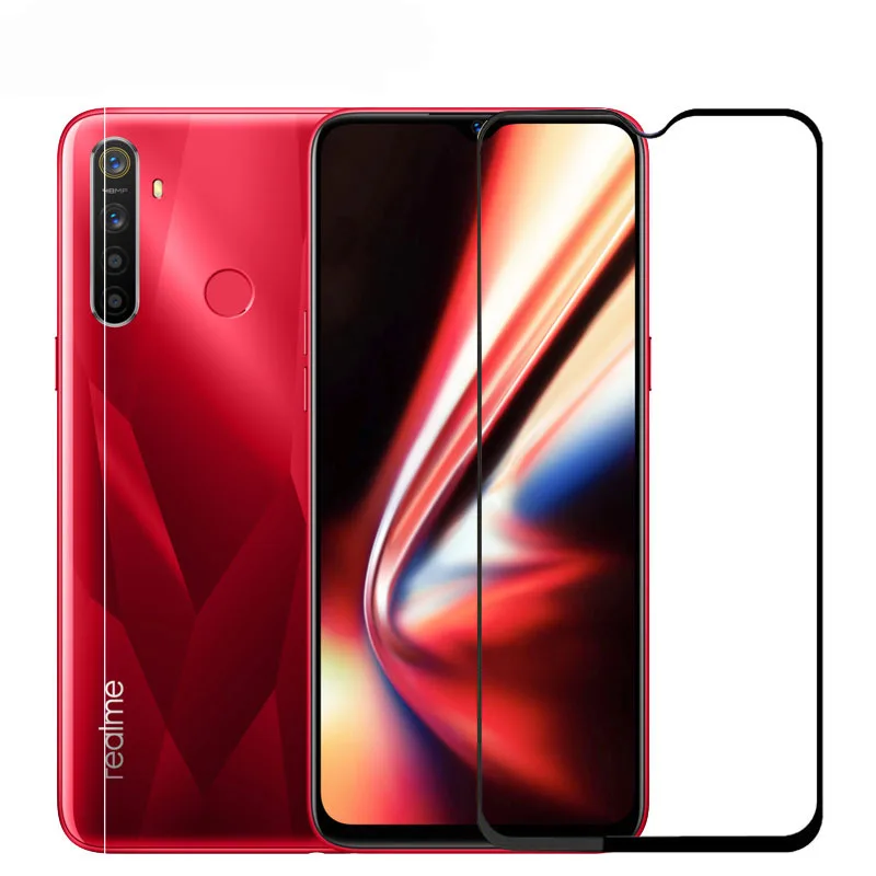 Protector de pantalla de vidrio templado para m&oacute;vil, pel&iacute;cula de borde curvo 3D para Realme 5i, OPPO Realme 5i, 6,5 ", 2 uds.-2