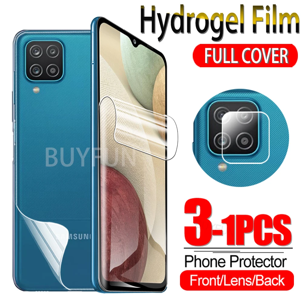

For Samsung Galaxy A12 SM-A125F Front Screen/Back Cover/Camer Lens Hydrogel Film Samsang A 12 Phone Protector Water Gel Films HD