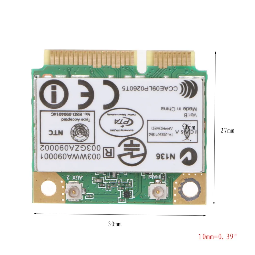 

AR5B93 AR9283 Half Height Mini PCI-E Wireless Wlan WiFi Card 300Mpbs For Atheros