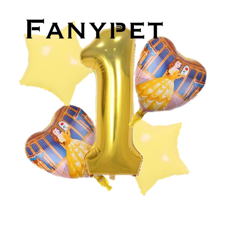 5 шт. фольгированные шары &quotКрасавица и Чудовище&quot 18 дюймов воздушный шар Globos