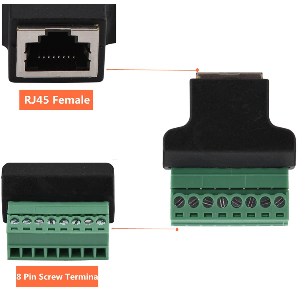 

RJ45 Женский AV 8 булавки Винтовые клеммы адаптер клеммный блок-адаптер конвертер