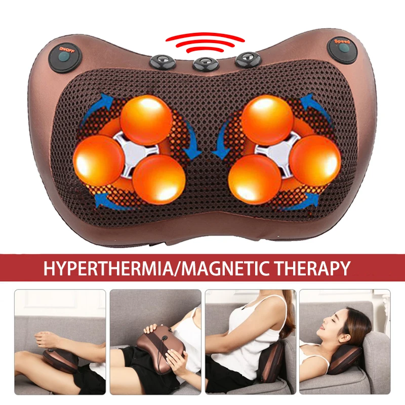 

Электрическая подушка для массажа шеи, многофункциональный массажер для дома и автомобиля с инфракрасным подогревом для плеч и магнитной терапии, расслабляющий массажер