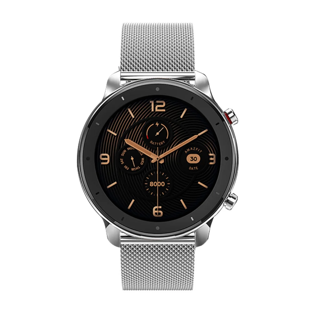 Металлический ремешок для Amazfit GTR 47 мм 42 мм умный ремешок для часов 20 22 мм ремешок для Xiaomi Huami Amazfit BIP GTS Pace Stratos браслет