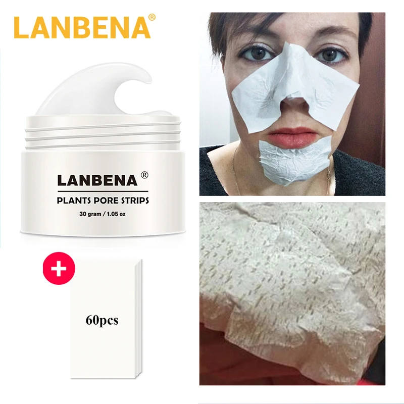 Lanbena, маска для удаления черных точек, маска для носа, полоска пор, черная маска, пилинг, лечение акне, глубокое очищение кожи, уход