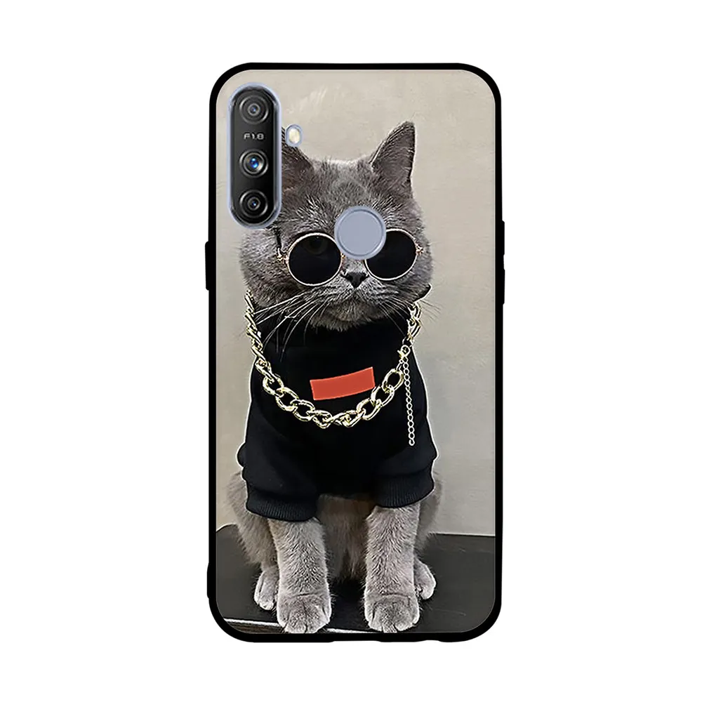 phone cases for oppo realme 5 case soft silicone tpu cute cat painted back cover for oppo realme 5 5s 5i c3 c3i 6i cover bumper free global shipping